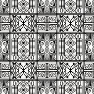 Black and white seamless texture Vector geometric pattern N27