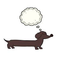 cartoon dachshund with thought bubble N21