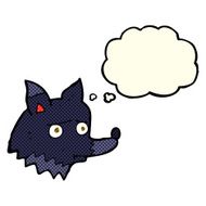 cartoon unhappy dog with thought bubble N4