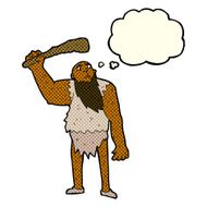 cartoon neanderthal with thought bubble N11
