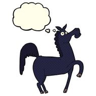 funny cartoon horse with thought bubble N11
