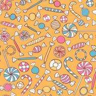 Sweets Seamless Pattern Hand Drawn