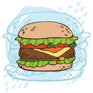 Burger hand drawn illustration