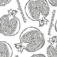Seamless pattern with pomegranate