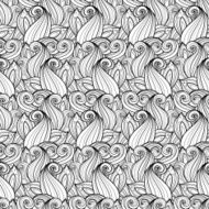Seamless Monochrome Floral Pattern (Vector) N13