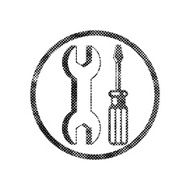 Repair icon with wrench and screwdriver vector symbol N2