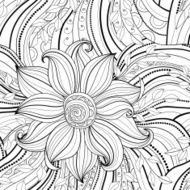 Seamless Monochrome Floral Pattern (Vector) N15