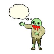 cartoon spooky zombie with thought bubble N11
