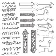 Vector Set of black Hand Drawn Arrows N2