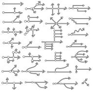 Vector Set of black Hand Drawn Arrows N3
