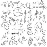 Vector Set of black Hand Drawn Arrows N4