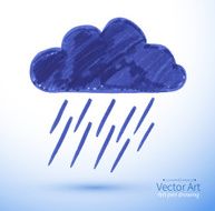 Felt pen drawing of rainy cloud