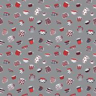 Cute naive cups seamless vector pattern