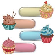 Price tag label with a cupcake N2