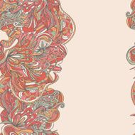 Abstract hand-drawn wave floral pattern N76