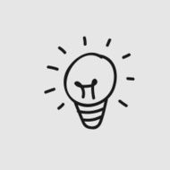Buble light icon doodle N2