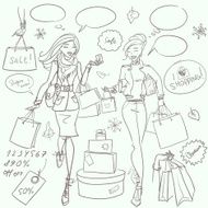 Fashion and Beauty hand drawn collection N9