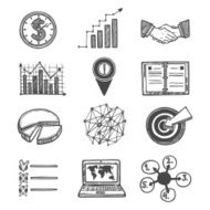 Sketch strategy and management icons