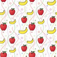 Apples and Bananas seamless pattern