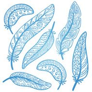 Vector colored feathers set N7