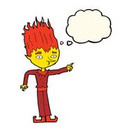 fire spirit cartoon with thought bubble N8