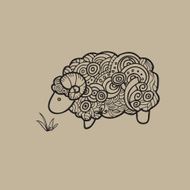 Sheep doodle pattern cartoon