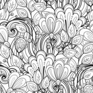 Seamless Monochrome Floral Pattern (Vector) N17