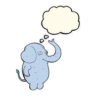 cartoon funny elephant with thought bubble N19