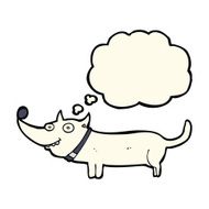 cartoon happy dog with thought bubble N98