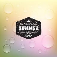 Retro summer label doodle sketch style vintage calligraphic design card N9