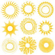 Set of Hand-drawn sun