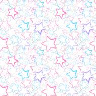 Grunge color stars Vector seamless pattern