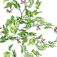 seamless pattern maple twig N4