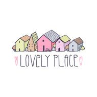 Cute naive house multicolored background Pastel colors