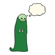 cartoon halloween ghoul with thought bubble N11