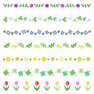 spring flower hand-drawn borders