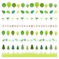 collection of nature hand-drawn borders