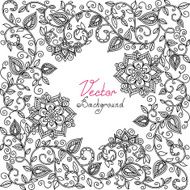 vector black and white floral pattern