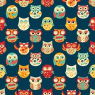 Seamless pattern with owls N8