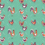 chickens seamless pattern background N4