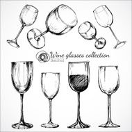 Wine glasses - sketch illustration