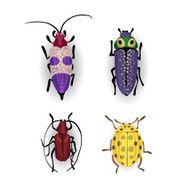 Colorful vector drawing of small beetles N2