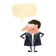 cartoon happy man in suit with speech bubble N11