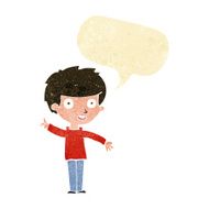 cartoon boy with idea speech bubble N83