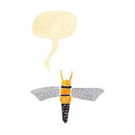 cartoon bug with speech bubble N47
