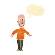 cartoon annoyed old man with speech bubble N81