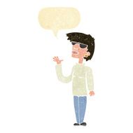 cartoon woman wearing spectacles with speech bubble N49