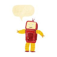 cartoon funny robot with speech bubble N115