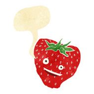 cartoon strawberry with speech bubble N23