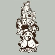 Hand draw Hipster cute dog Doodle style N2